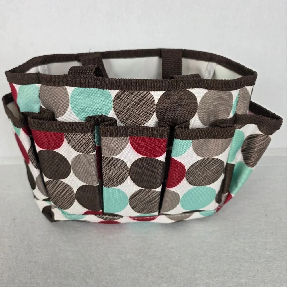 Thirty-One Littles Carry All Caddy Polka Dot Multi-Color Utility Organizer Tote